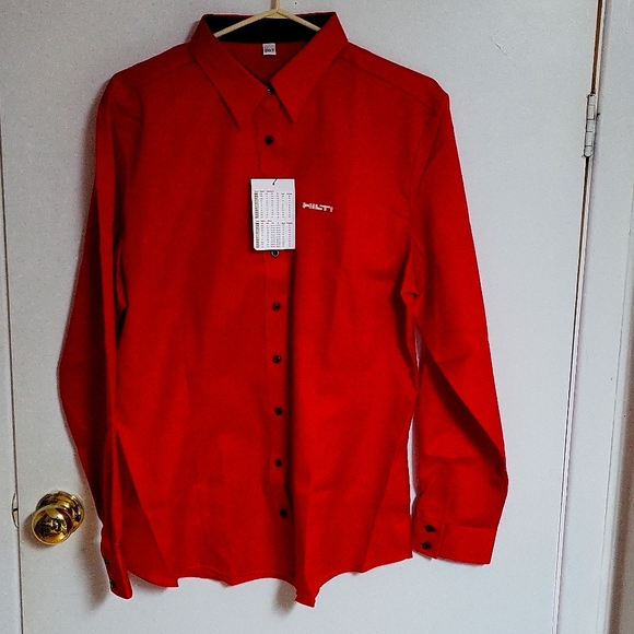 Hilti Dresses & Skirts - Hilti ladies long sleeve polo shirt red US,XL size, Brand new D78467.